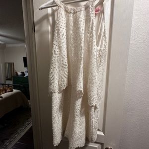 Lace white romper